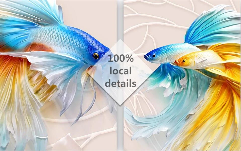 3d фото обои на заказ гостиная росписи Золотая рыбка лотоса Ювелирная живопись