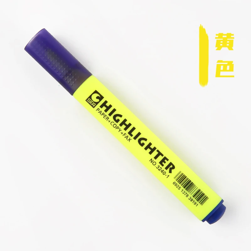 Yellow STA 8 флюоресцентные цвета маркеры для бумаги DIY Рисование маркер ручка для школы офисные принадлежности канцелярские принадлежности - Цвет: Yellow