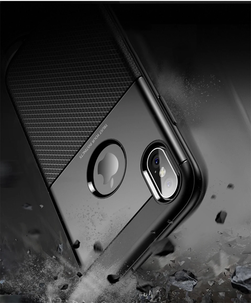 Чехол для мобильного телефона iPhone x из ТПУ+ pc из углеродного волокна Противоскользящий чехол для телефона