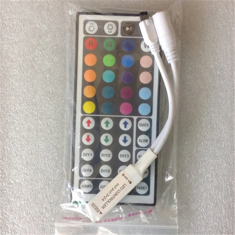 

44 Keys LED IR RGB mini Controler For RGB SMD 3528 5050 LED Strip LED Lights Controller IR Remote Dimmer Input DC5V/12V24V 6A