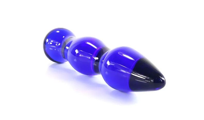 GaGu Blue Glass Dildo Anal Beads Toy Adult Crystal Female Sex Product Pyrex Thick Dildos Lesbian |