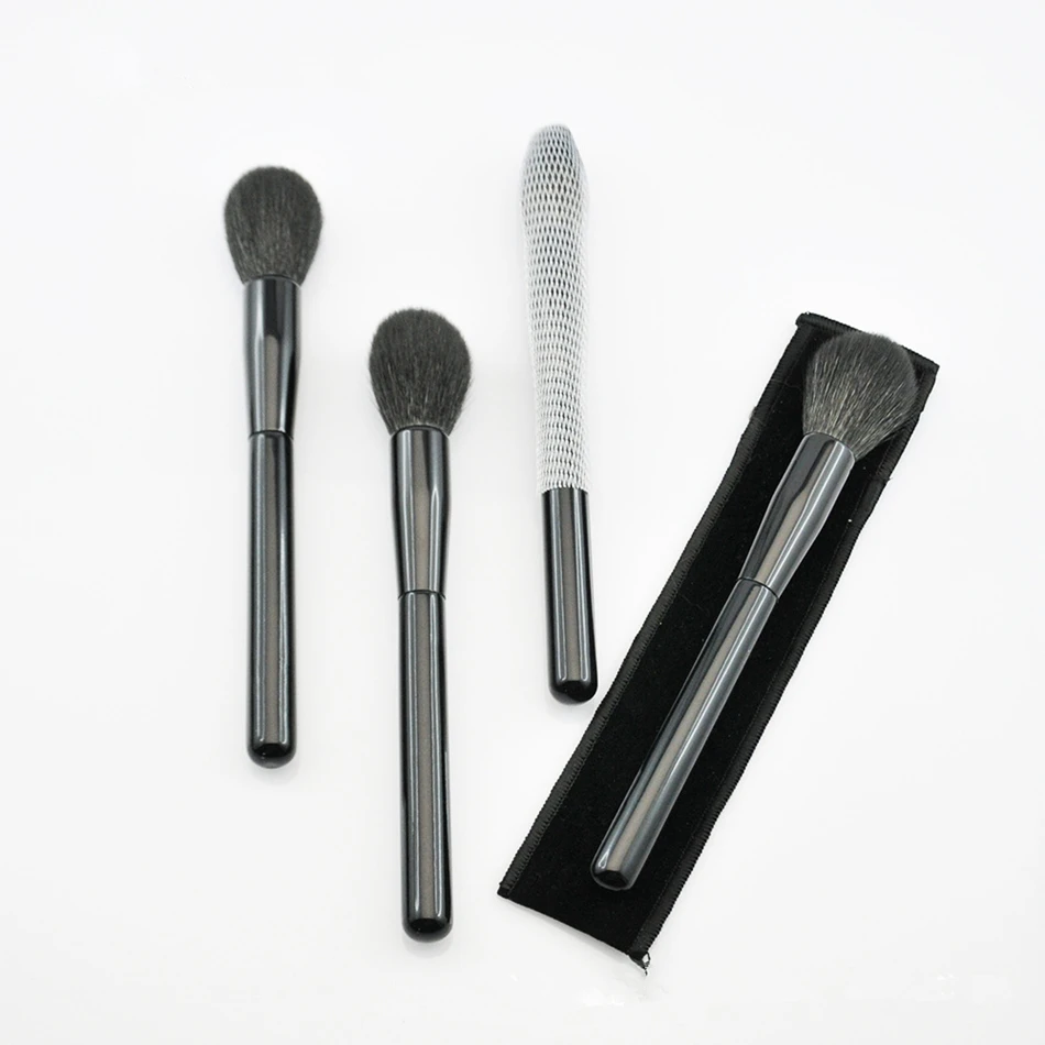

Natural Goat Hair Soft Handmade Powder Brush Classic Face Blush Makeup Brush Blending Brushes Black