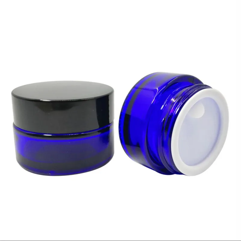 12 1oz 30mlCobalt синие стеклянные банки для Крема Косметическая упаковка с крышкой