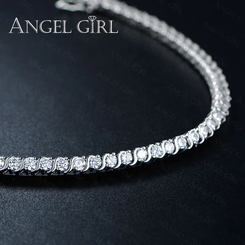 Angel Girl AAA + Круглый Теннисный браслет с кубическим цирконием для женщин браслеты и