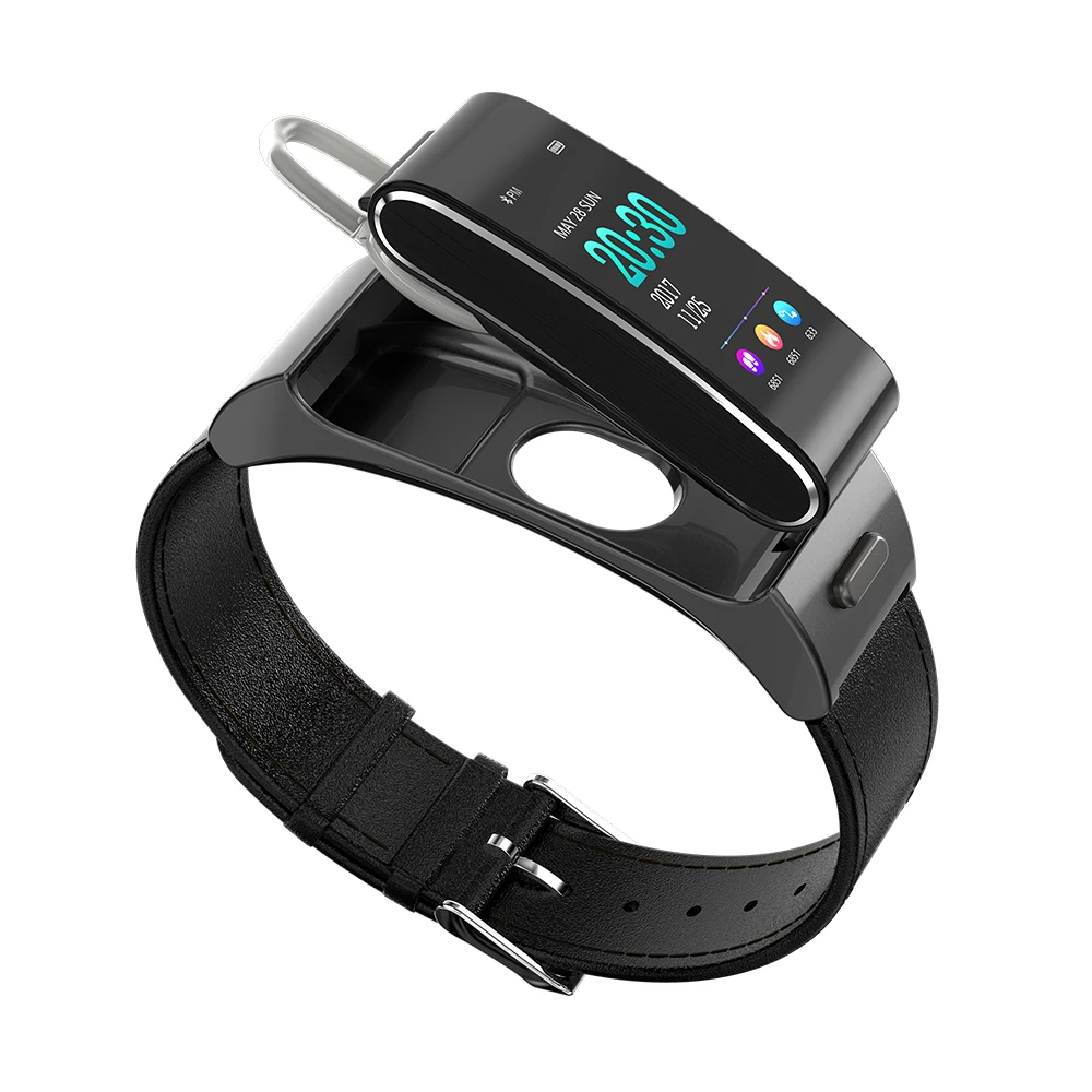Умный Браслет ips цветной экран Bluetooth наушники гарнитура сердечный ритм кровяное