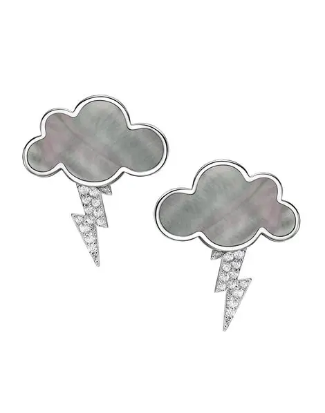 Juftii черный рябчик Клоу Thunder Серьги-гвоздики украшения для женщин | Украшения и