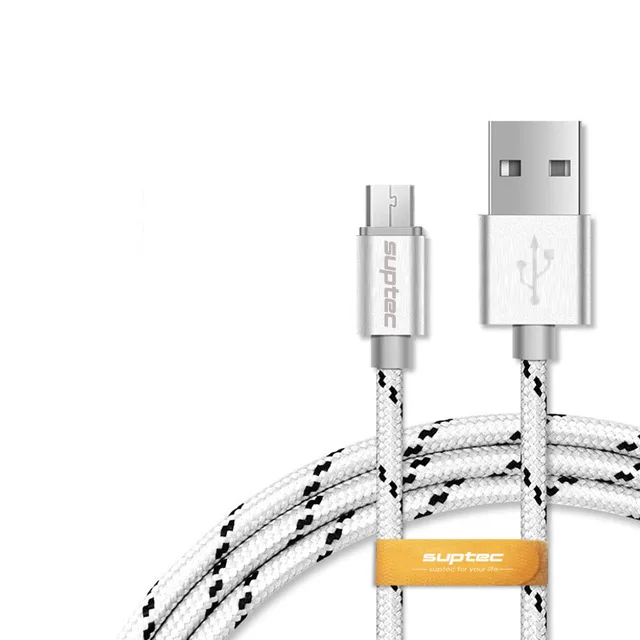 Кабель Micro USB SUPTEC 2.4A 1 м 2 м 3 м кабель для быстрой зарядки и передачи данных для Android samsung S6 S7 Edge Xiaomi huawei Microusb шнур - Цвет: Silver