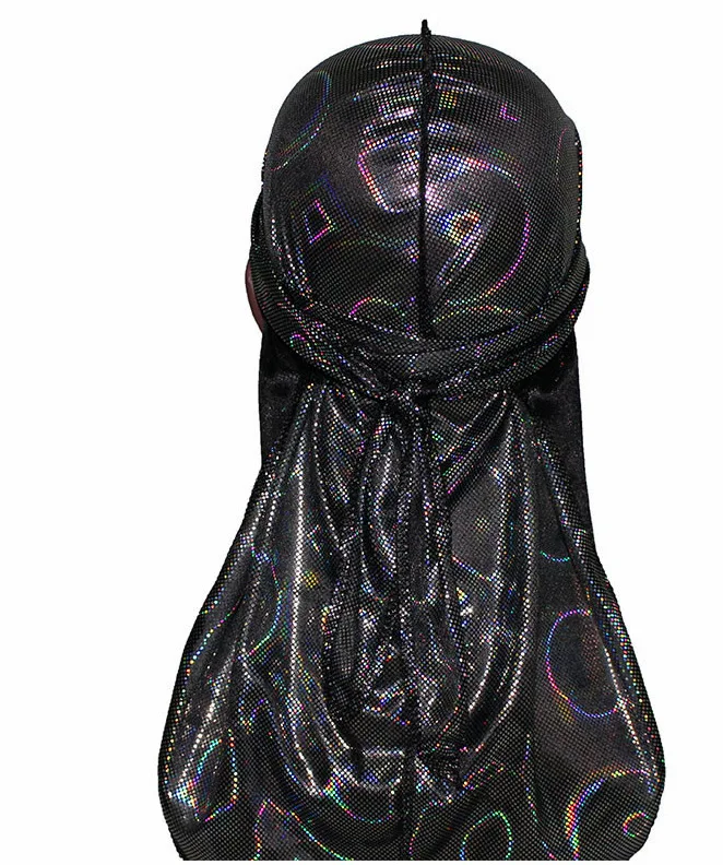 Модные мужские Durag банданы в стиле хип-хоп кепки, тюрбан шляпа шнуровка шелковистая эластичный ободок Атлас Du-rag длинный хвост головные уборы для женщин
