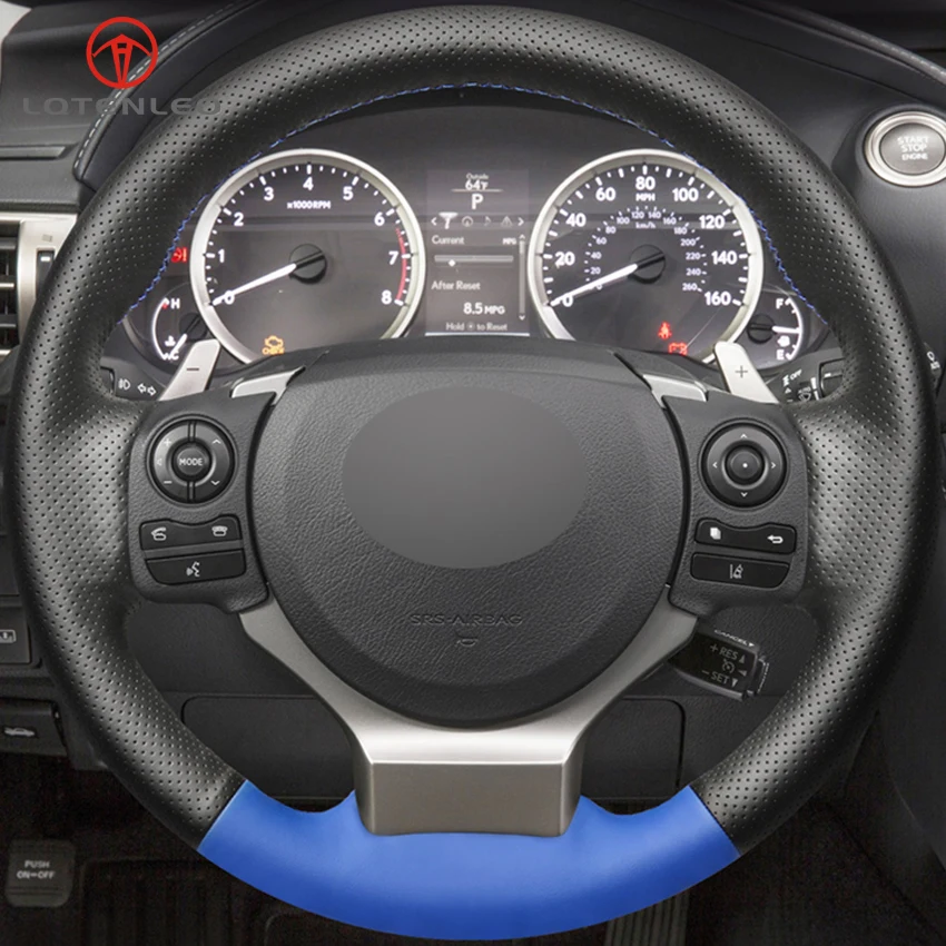 Lqtenleo цвет: черный, синий из искусственной кожи Рулевое колесо подходит для Lexus CT200 IS200t IS250 IS300 IS350 NX200 NX200t NX300 RC20