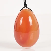 jade eggs drilled natural carnelian egg red agate yoni egg for kegel exercise health care crystal ball for women 4530mm