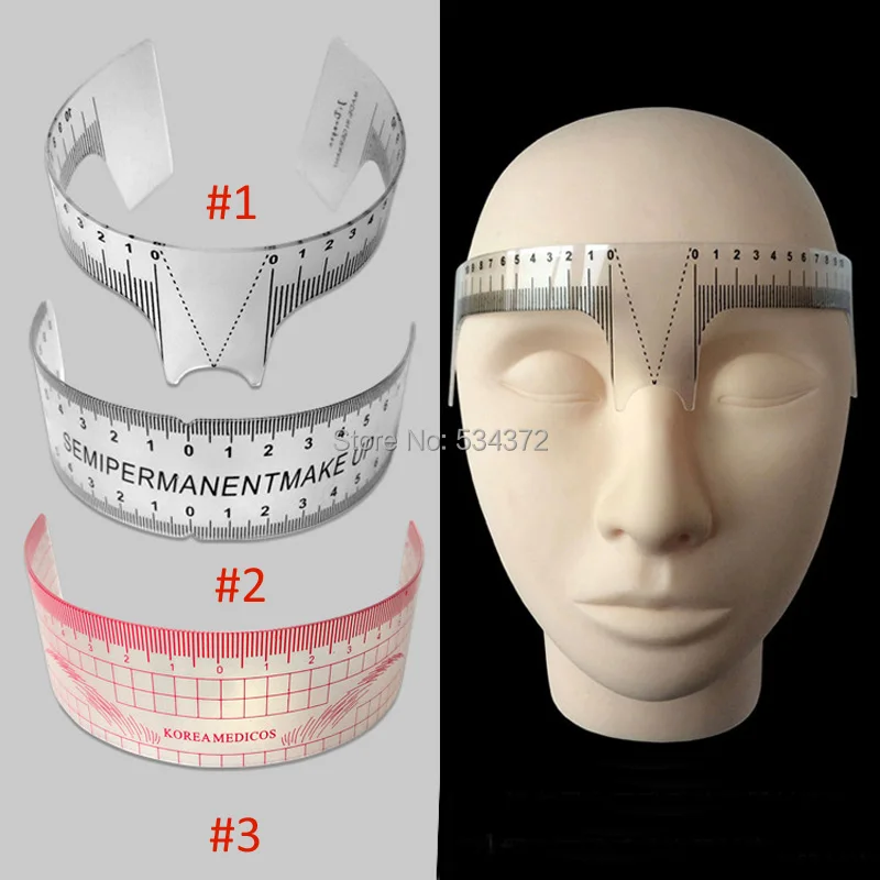 2pcs Eyebrow Grooming Stencil Shaper Ruler Measure Tool Makeup Reusable Permanent Tools | Красота и здоровье