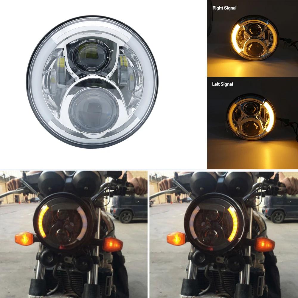 7 &quotдюймовый круглый светодиодный светильник с DRL &amp Hi/короче спереди и длиннее