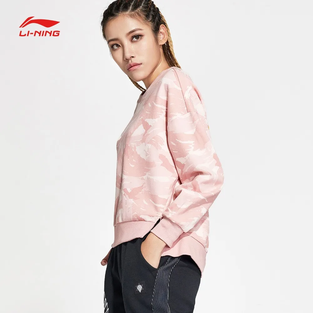 Женский теплый флисовый свитер Li Ning свободный спортивный с подкладкой из 66%