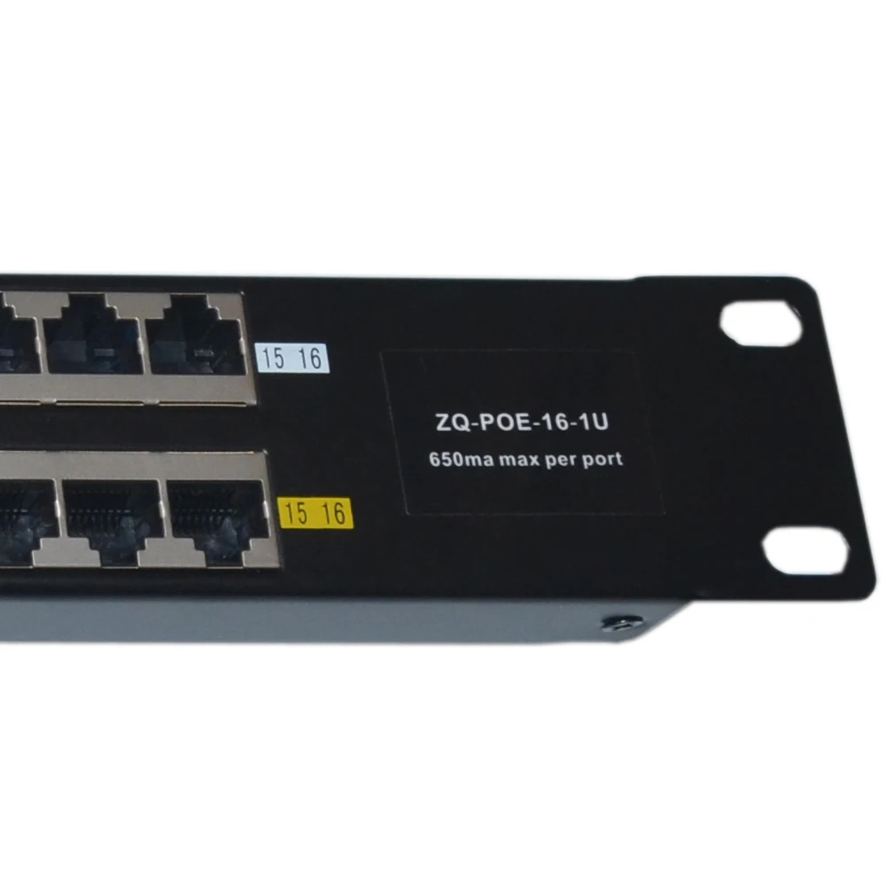 Стойка 16 портов 10/100Mbs мощность по Ethernet PoE инжектор панель для ip-камеры 802.3af