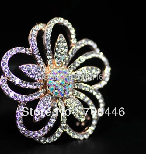 Розовое золото к требованиям заказчика Сверкающие Полный CZ Украшенные стразами