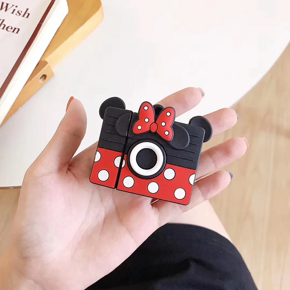 3D чехол для наушников AirPods 2 чехол силиконовый милый мультяшный Чехол для Камеры Apple Air Pods милые наушники с сердцем аксессуары ремешок
