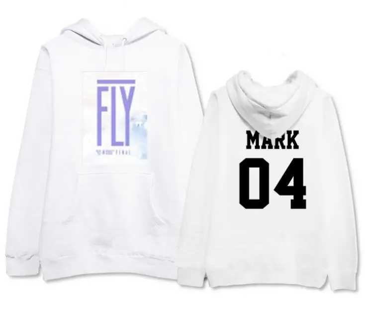 Осенне-зимний пуловер got7 с принтом имени участника концерта худи черно-белый