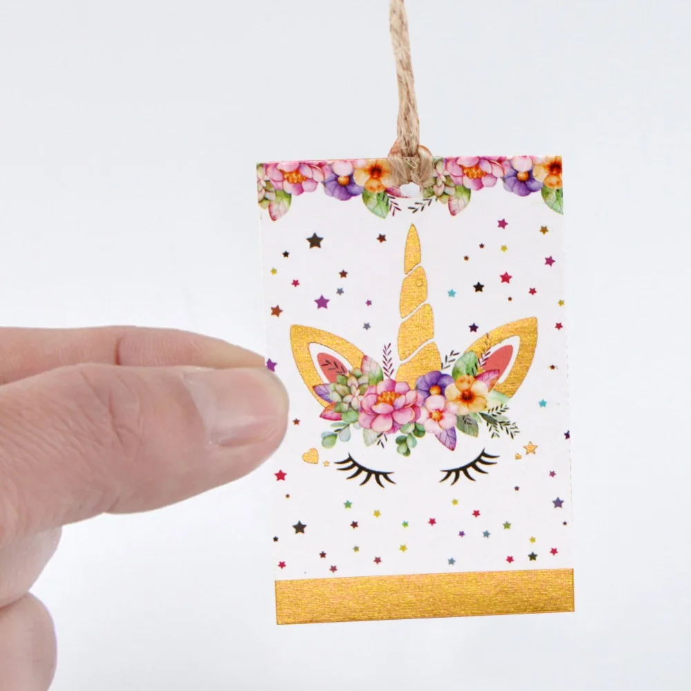 Ourwarm 25 шт. DIY подарок с Unicorn Бумага теги вечерние свадебные сувениры Единорог Бумага этикетки для крещения Baby Shower День рождения украшения