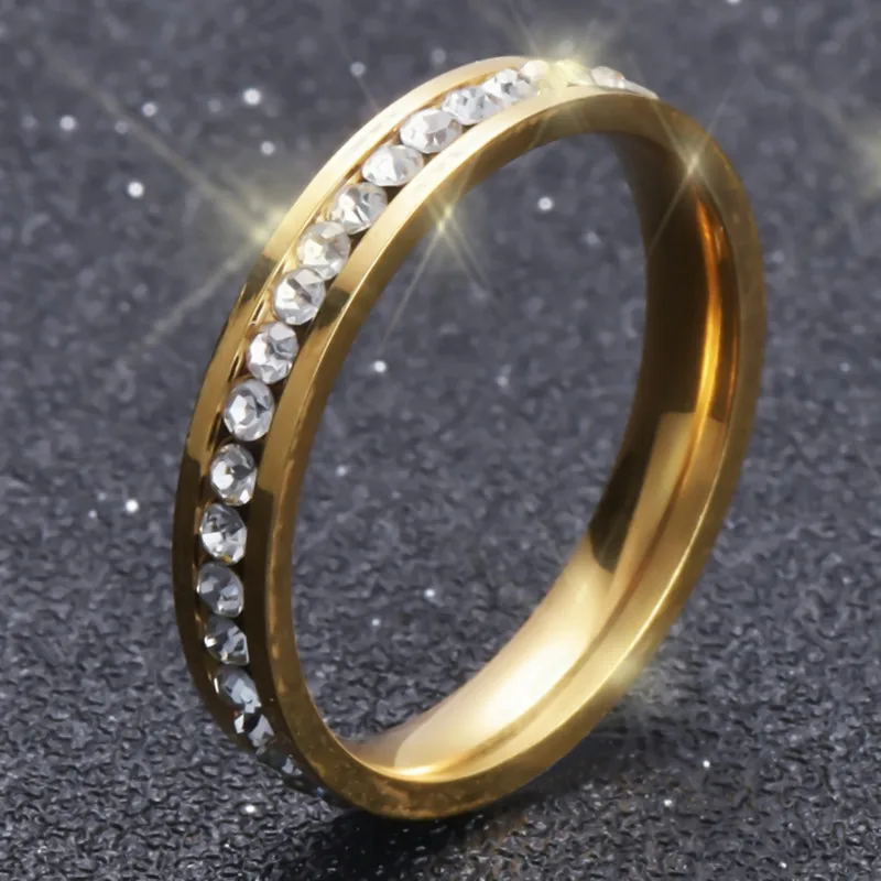 Кольцо из нержавеющей стали Never Fade Золотое кольцо титана для мужчин и женщин G18|gold