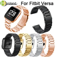 stainless steel for fitbit versa wrist band replacement strap band metal smart watch band strap bracelet accessories watch men