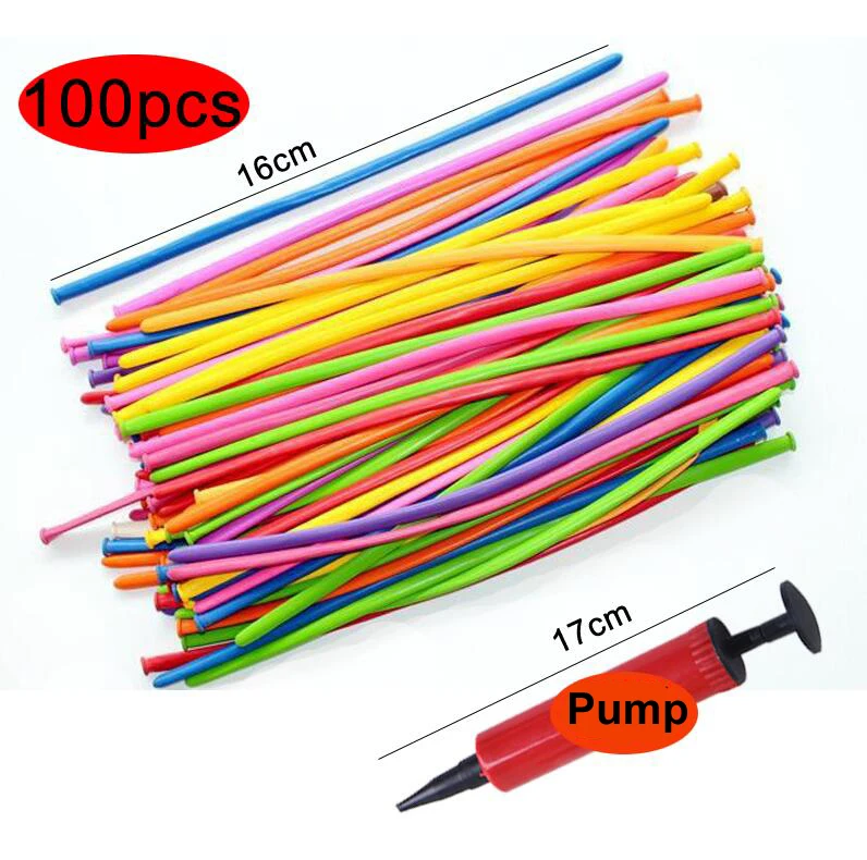 100pcs 16cm pump 100 шт/50 шт Длинные Волшебные воздушные шары, тканые воздушные шары DIY для украшения дня рождения, цветные воздушные шары для свадебной церемонии, украшения GYH - Цвет: 100pcs 16cm pump