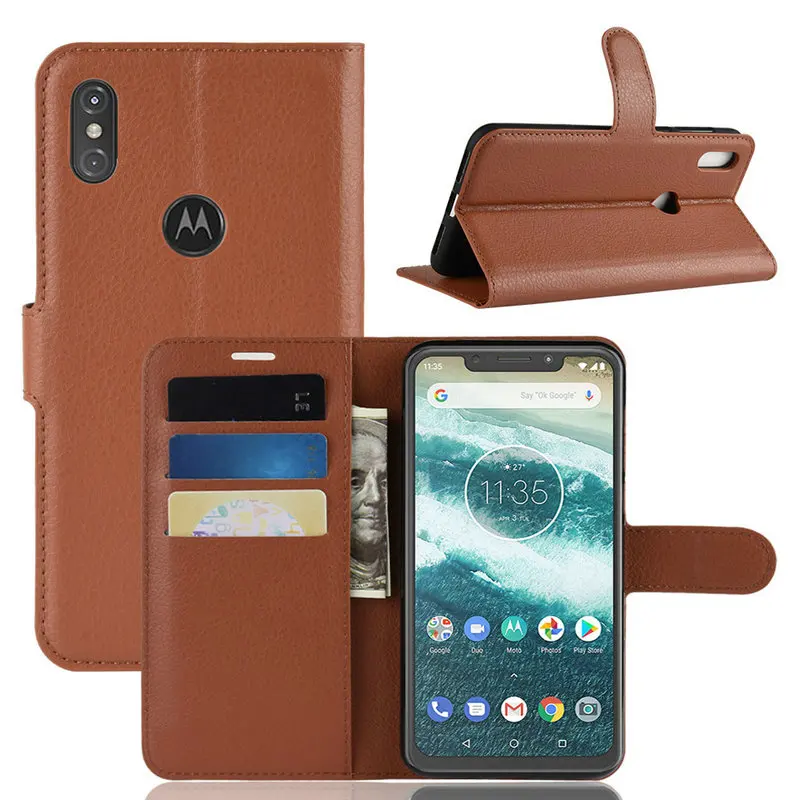

for Motorola One Power Moto One Vision WIERSS Wallet Phone Case for Motorola One Flip Leather Cover Case Etui Fundas Capa Coque>