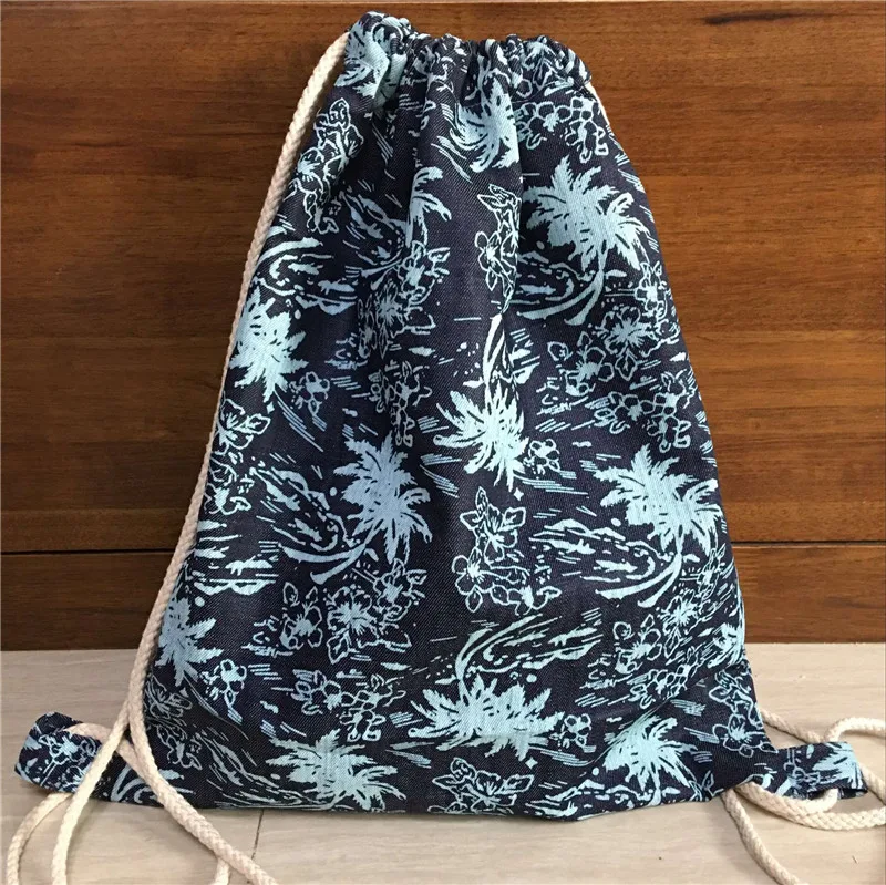 YILE хлопчатобумажный Джинсовый Рюкзак на шнурке для путешествий Студенческая