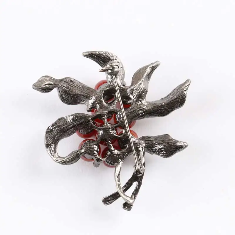 Trendy Plant Flower Branch Brooches For Women Crystal Rhinestone Vintage Brooch Pins Stone Decorative Party Christmas Jewelry