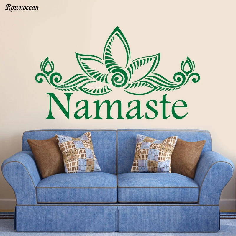 Виниловые наклейки на стену Namaste цветочный рисунок лотоса Йога мандала домашний