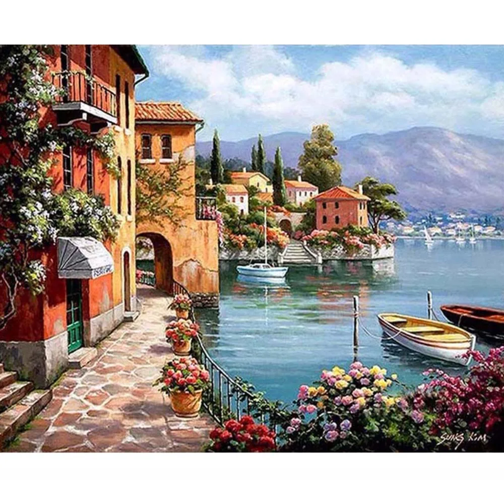 Landscape 8 Картина с пейзажем, Раскраска по номерам, картины с номерами, картины на холсте - Цвет: Landscape 8
