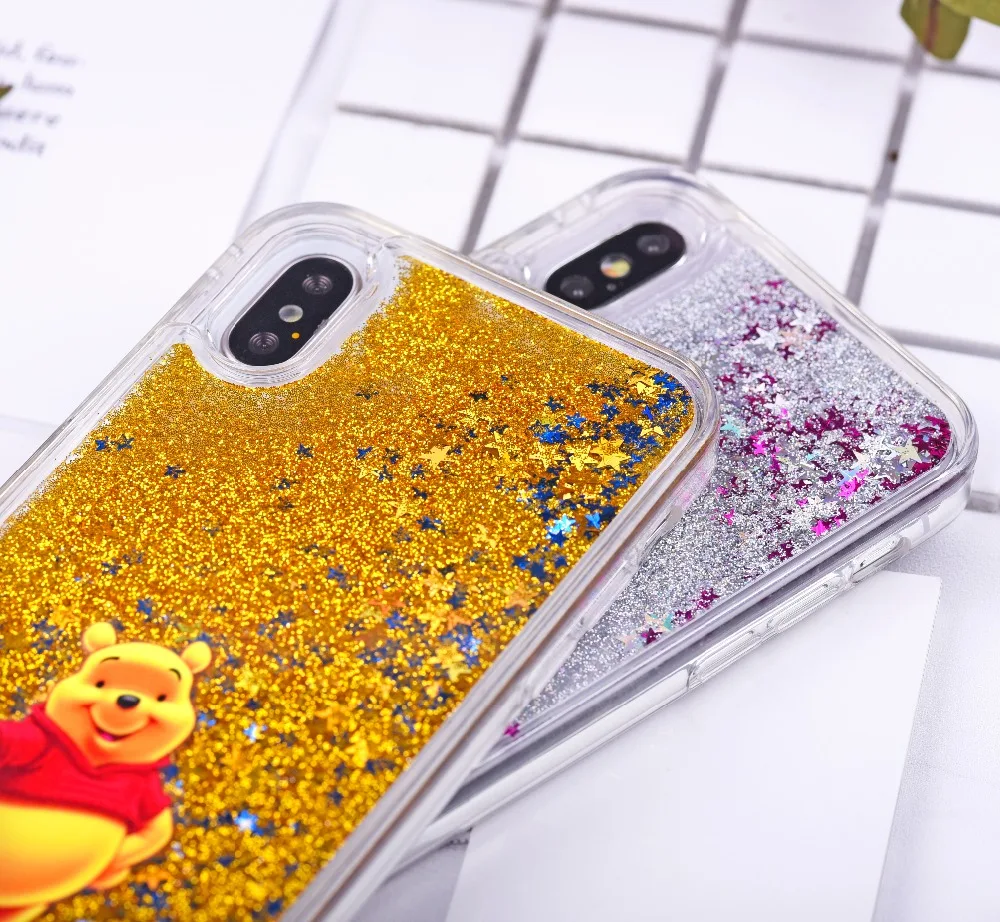 Милый мультфильм блеск Микки Минни стежка Русалка жидкость зыбучие пески крышка