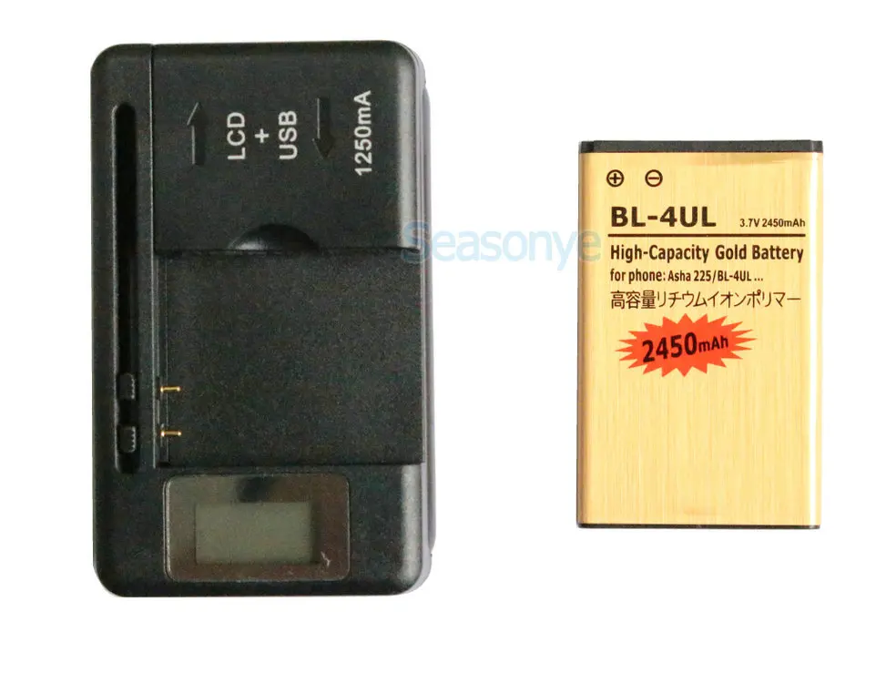 Seasonye 2450mAh BL 4UL / BL4UL Золотой сменный аккумулятор + ЖК универсальное настенное