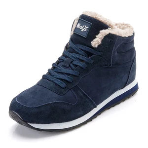 Мужские зимние ботинки, теплые зимние ботинки из флока с мехом, большие размеры