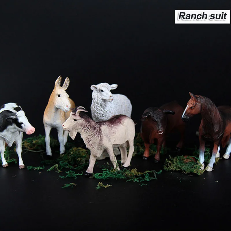 Имитация фотостатических моделей лесных ферм скота и овец пластиковые игрушки