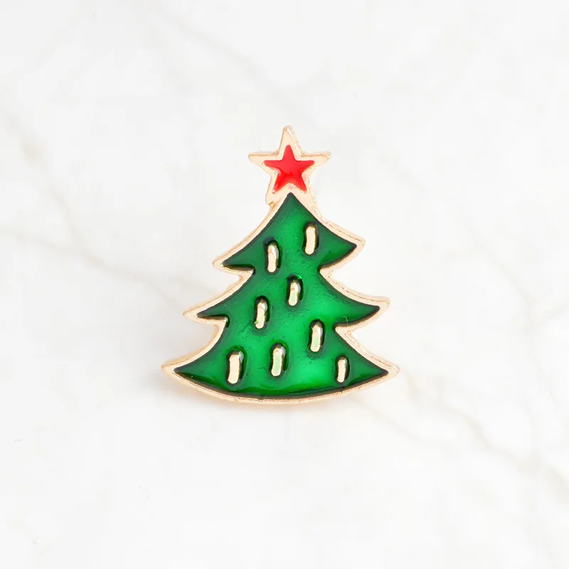 pine Рождество, Рождество, эмаль, булавка, Санта Клаус, колокол, конфеты, сосны, носок значок нагрудный знак брошь джинсы рубашка мультфильм ювелирные изделия подарок для детей - Окраска металла: pine