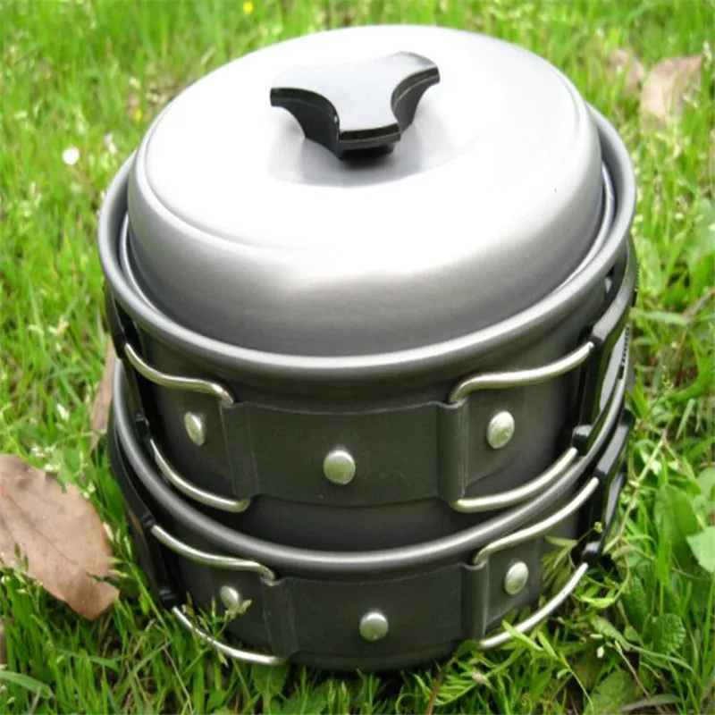 Комплект посуды для кемпинга чаша ложка горшок из алюминиевого сплава