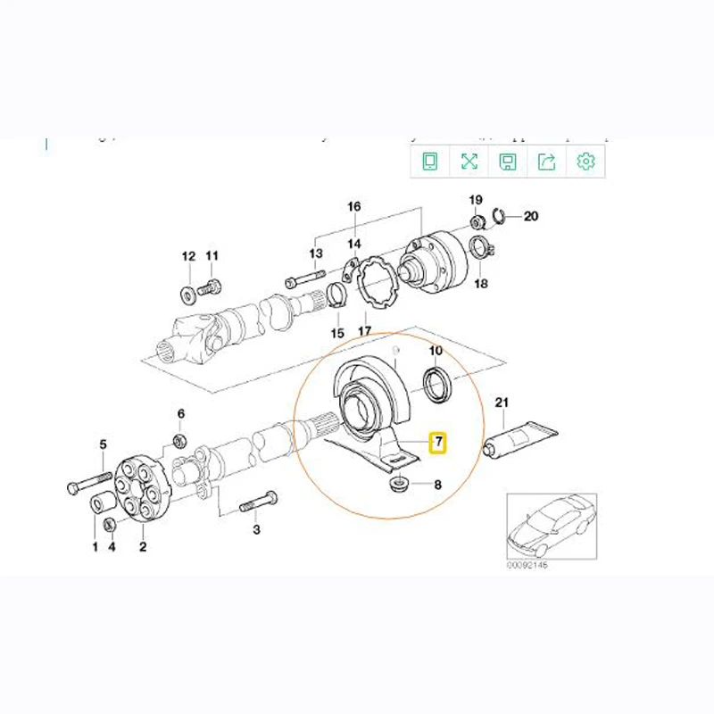 Оригинальное центровое крепление для BMW 26127501257 Z4 E85 2.0i 2.4i 2.5i e86 Guibo | Автомобили и