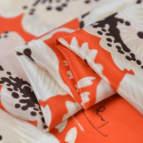 Абстрактный Цветочный чистый шелк с рисунком крепдешин шелковая ткань 14 momme