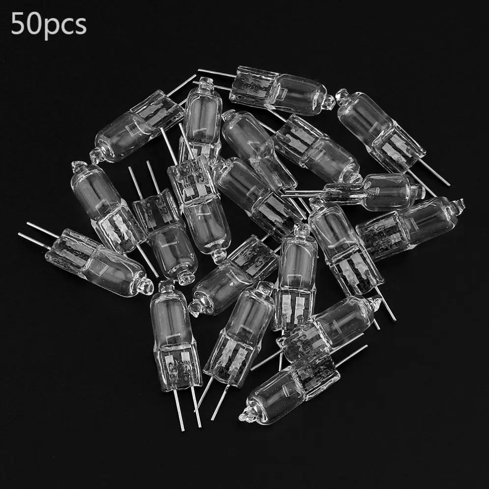 

50pcs/lot G4 12V 20W Halogen Light Bulbs Long Life Capsule Lamps Warm White Clear Bulbs
