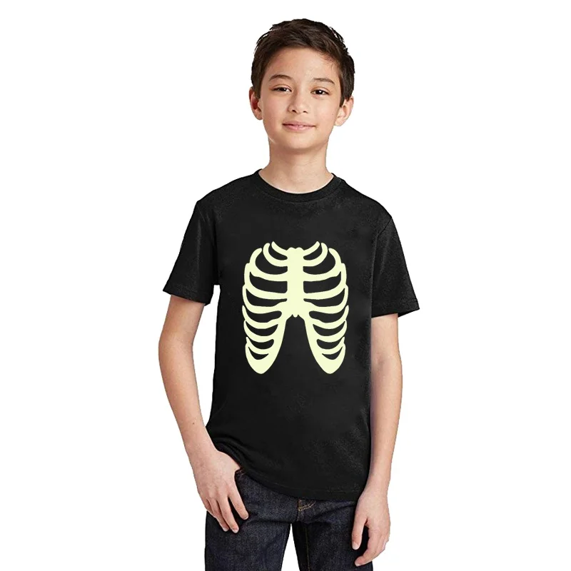 LYTLM с длинным рукавом Футболка Skeleton забавная футболка рисунком черепа для детей