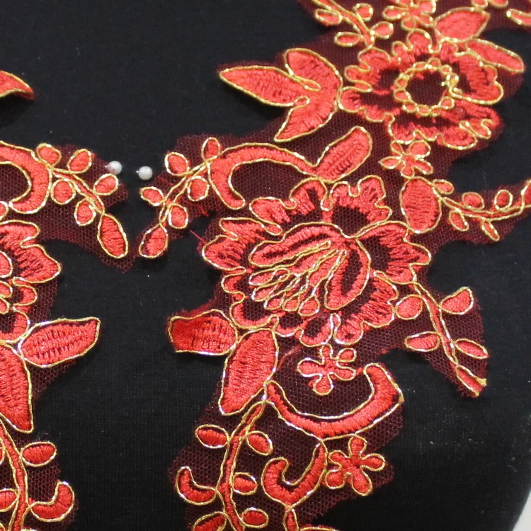 YACKALASI/1 пара свадебных кружевных платьев с 3D цветочной аппликацией золотистого