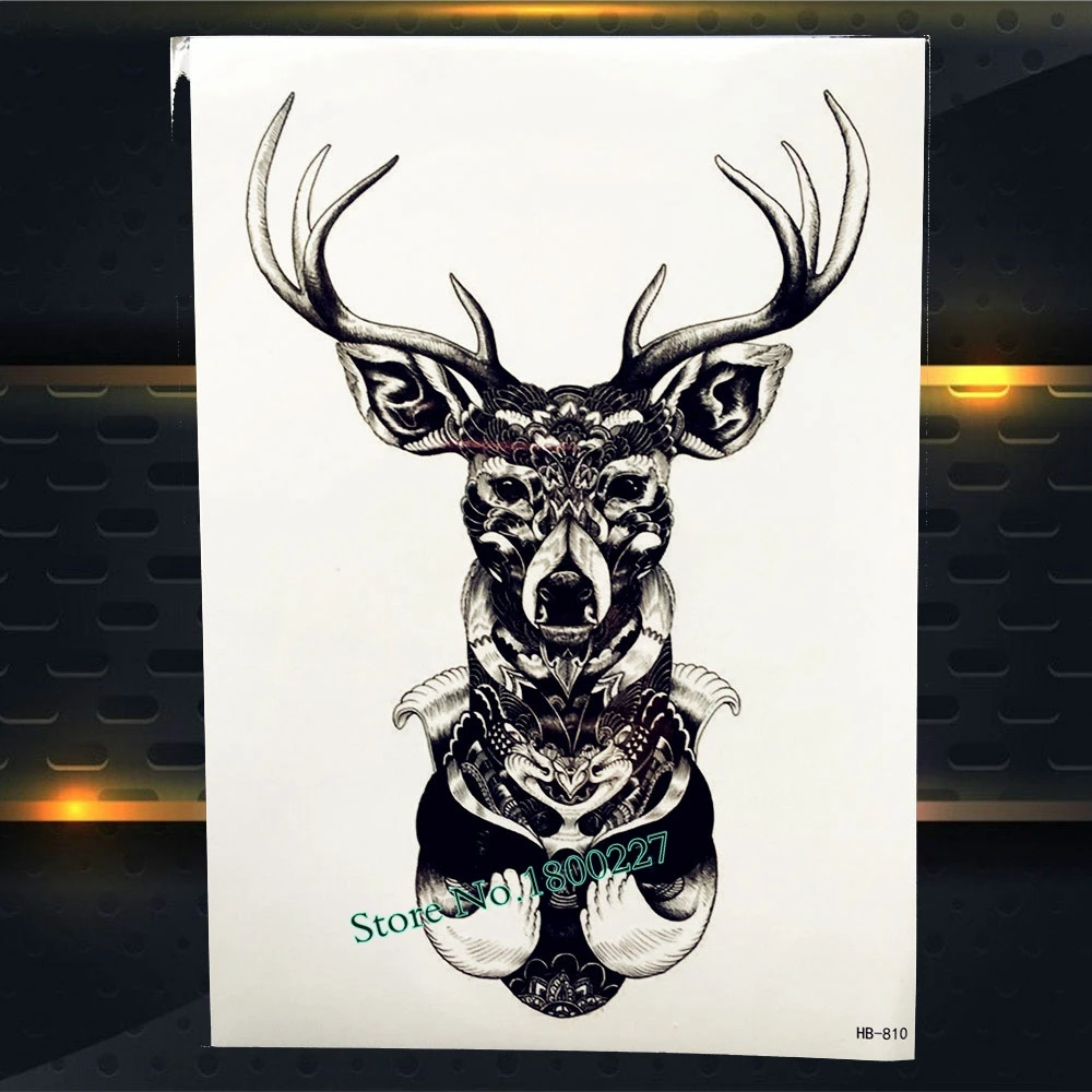 25 стилей большой боди арт Татуировка рукав на руку женская сексуальная лиса