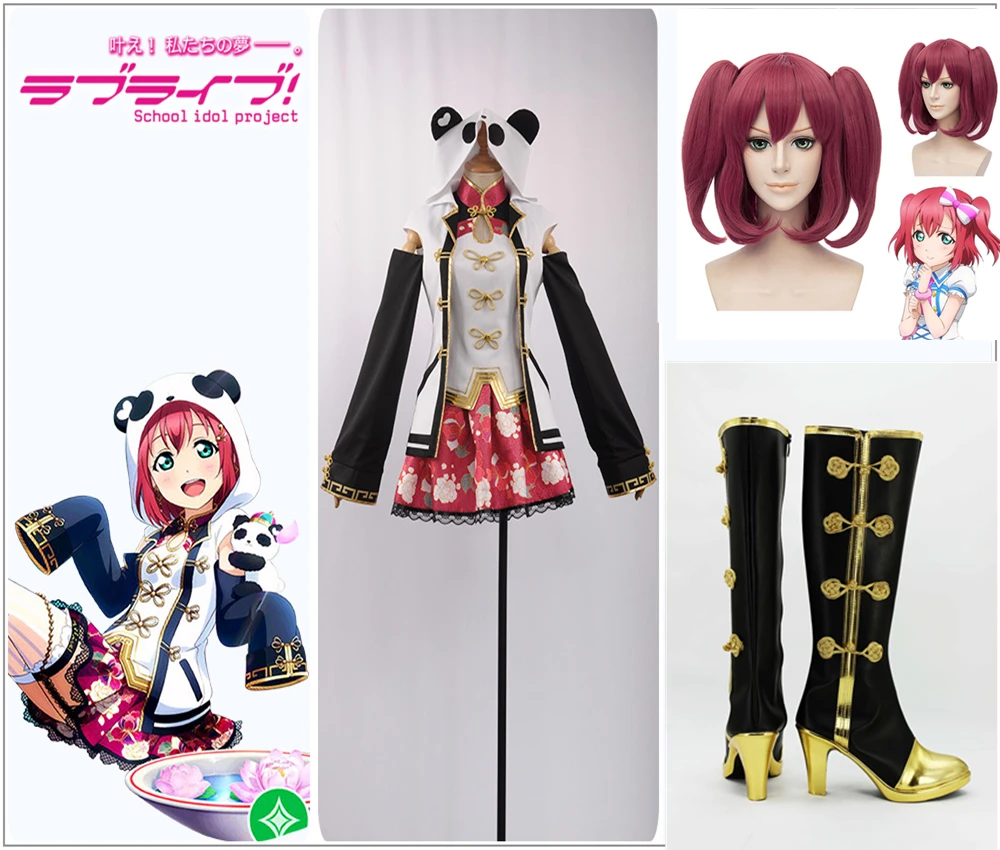 Милый! Солнечный свет! Костюм для косплея Aqours Mijyuku Kurosawa Ruby с капюшоном и ушками