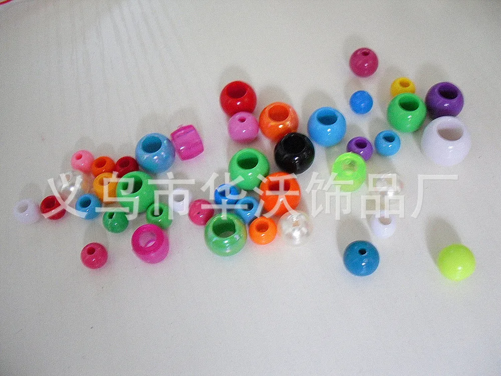 Yiwu barrel bead manufacturers long-term spot wholesale price of non-toxic green plastic bucket beads large favorably |