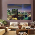 Картина на холсте с изображением Нью-Йорка, Бруклинского моста, 70x100 см