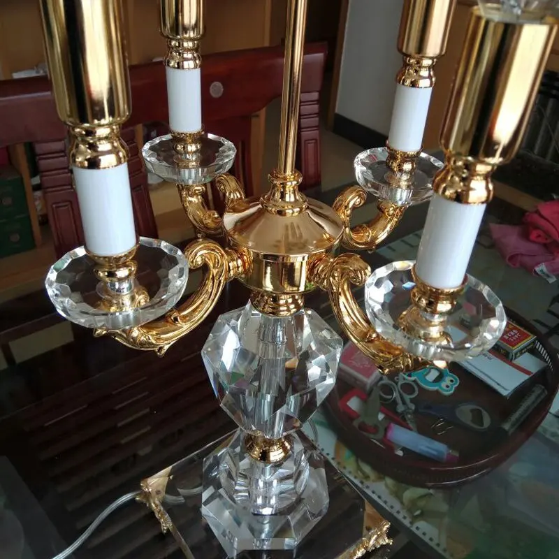 Современные европейские хрустальные настольные лампы для спальни роскошные