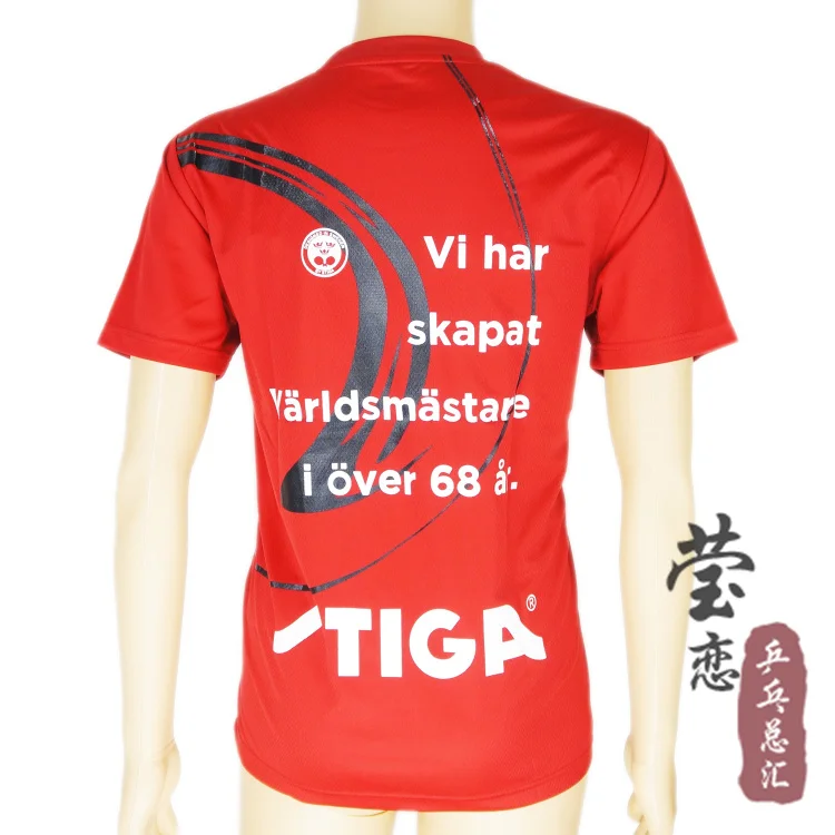 Оригинальная блузка с коротким рукавом для настольного тенниса stiga футболка