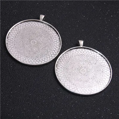 Antique Silver 2 шт. 45/50/58 мм внутренняя Размеры 2 цвета покрытием классический Стиль кабошоны базовые Подвески лоток - Цвет: Antique Silver
