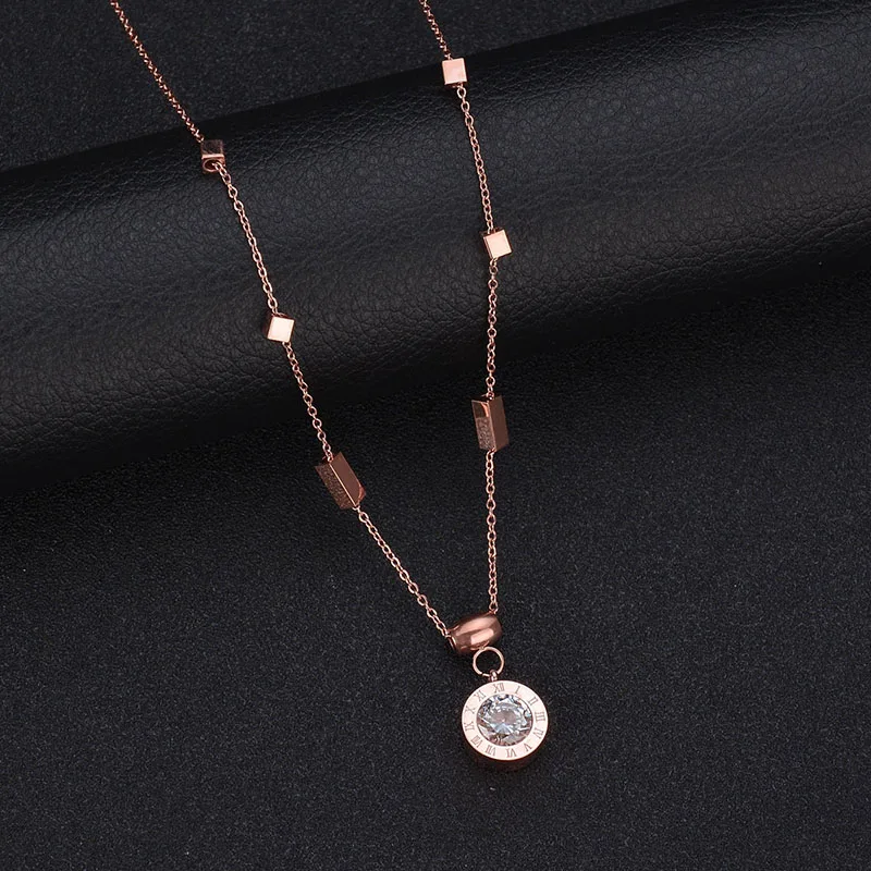 Женское колье с римскими цифрами ELSEMODE простые вечерние ожерелья кулоном из