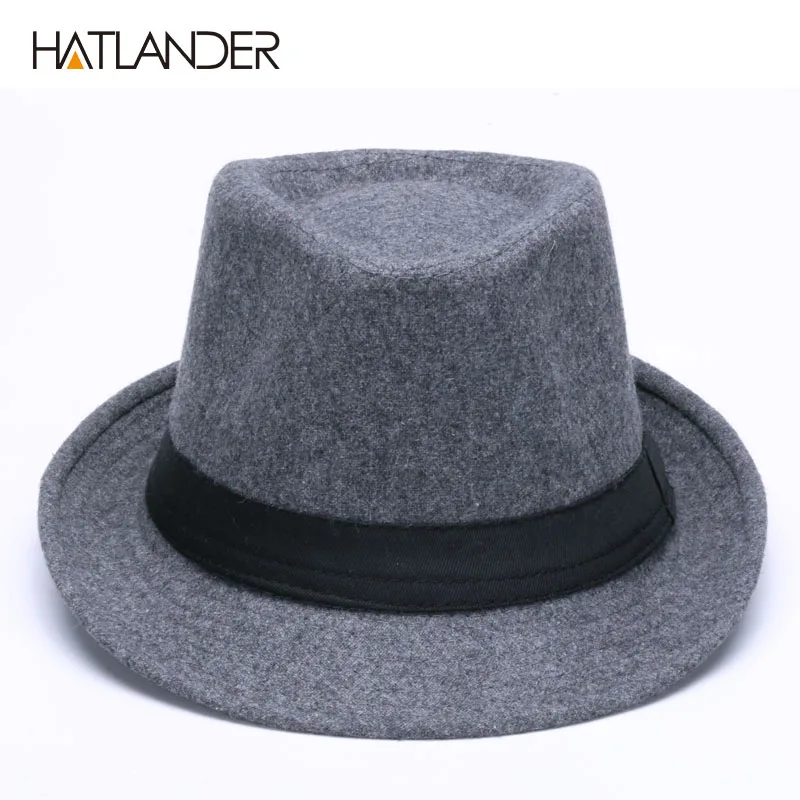 Фото Шляпа-федора для мужчин и женщин HATLANDER, Классическая однотонная фетровая шляпа для мужчин и женщин, шерстяная шляпа для джаза и церкви, зимня... №3